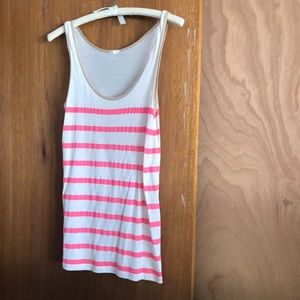 Tan and hot pink tank